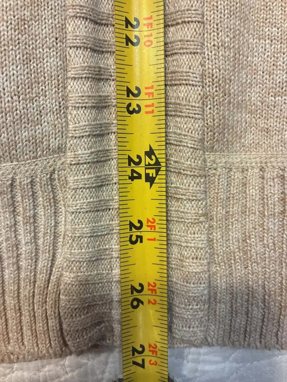 Yeokou Men's Beige Full Zip Stand Collar Knit Cardigan Sweater